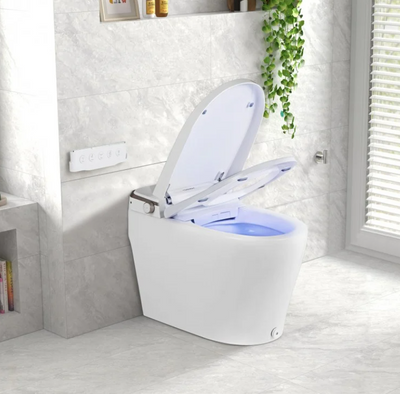 Smart Toilet New 2025 Elongated Smart Bidet Toilet Heated Seat & Dryer, Auto Sensor Night Light, Self Cleaning 26.9" x 15.8" x 18.5"