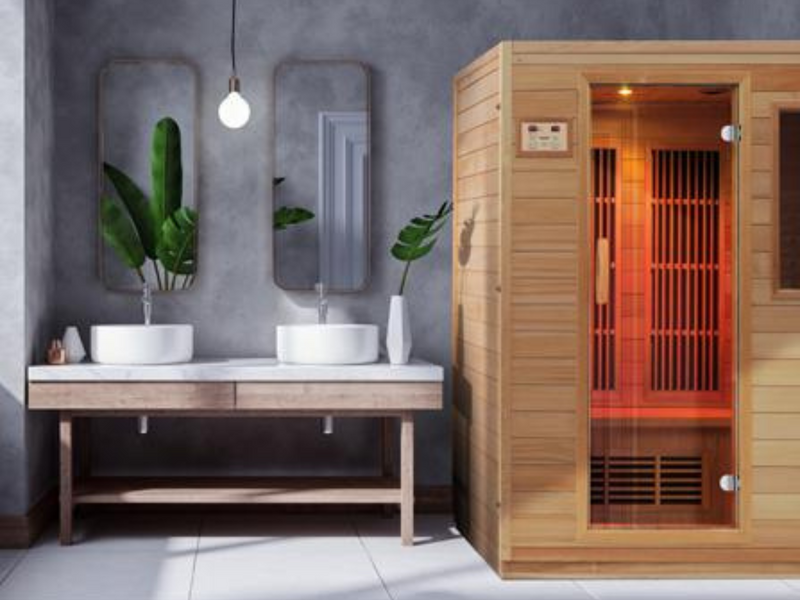 Blisspod, Vienna, Far Infrared Sauna Canadian Hemlock Very Low EMF Sauna, 7 Heaters, 3 Persons