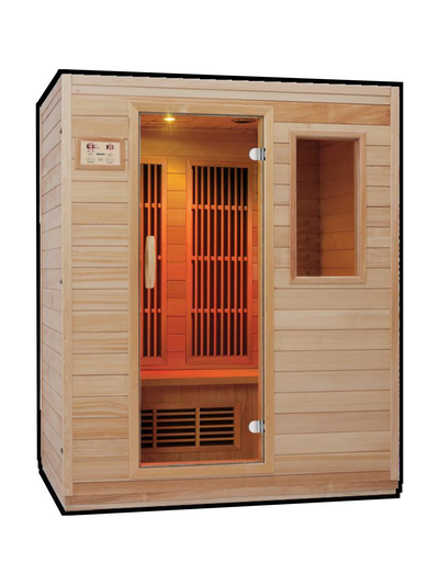 Blisspod, Vienna, Far Infrared Sauna Canadian Hemlock Very Low EMF Sauna, 7 Heaters, 3 Persons