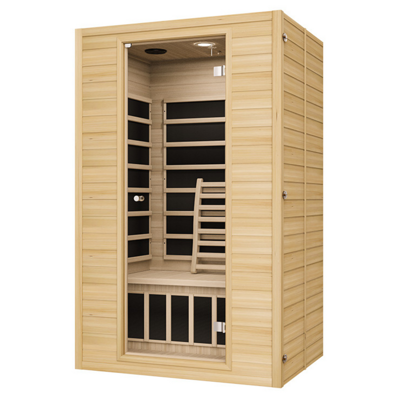 Blisspod, Vienna, Far Infrared Sauna Canadian Hemlock Very Low EMF Sauna, 4 Heaters, 2 Persons