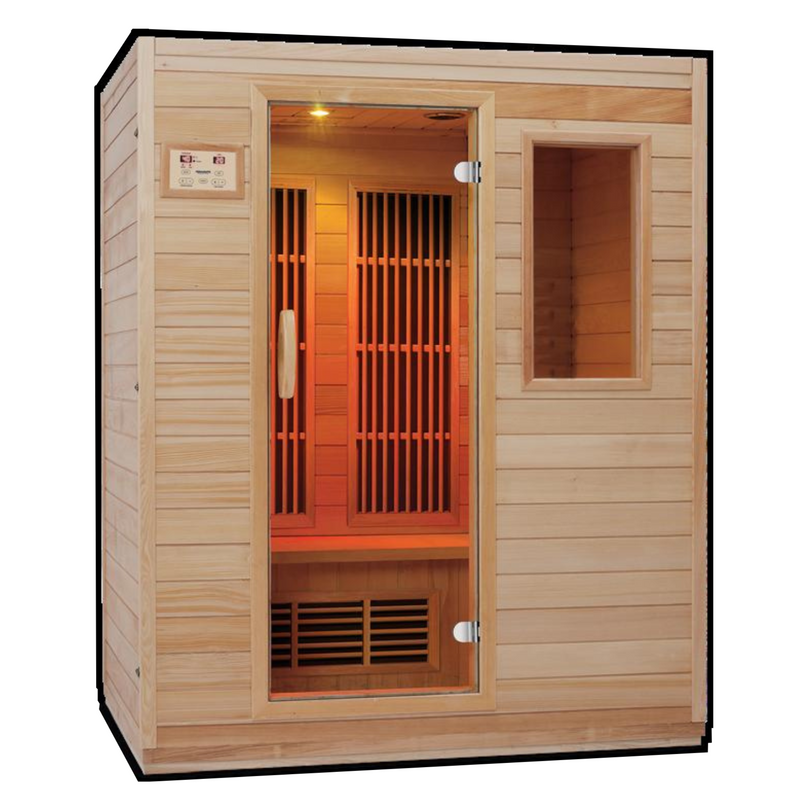 Blisspod, Vienna, Far Infrared Sauna Canadian Hemlock Very Low EMF Sauna, 7 Heaters, 3 Persons