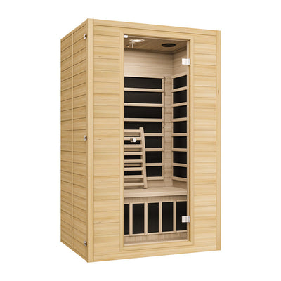 Blisspod, Vienna, Far Infrared Sauna Canadian Hemlock Very Low EMF Sauna, 4 Heaters, 2 Persons