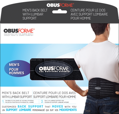 *Obusforme Men's Back Belt with built in lumbar support