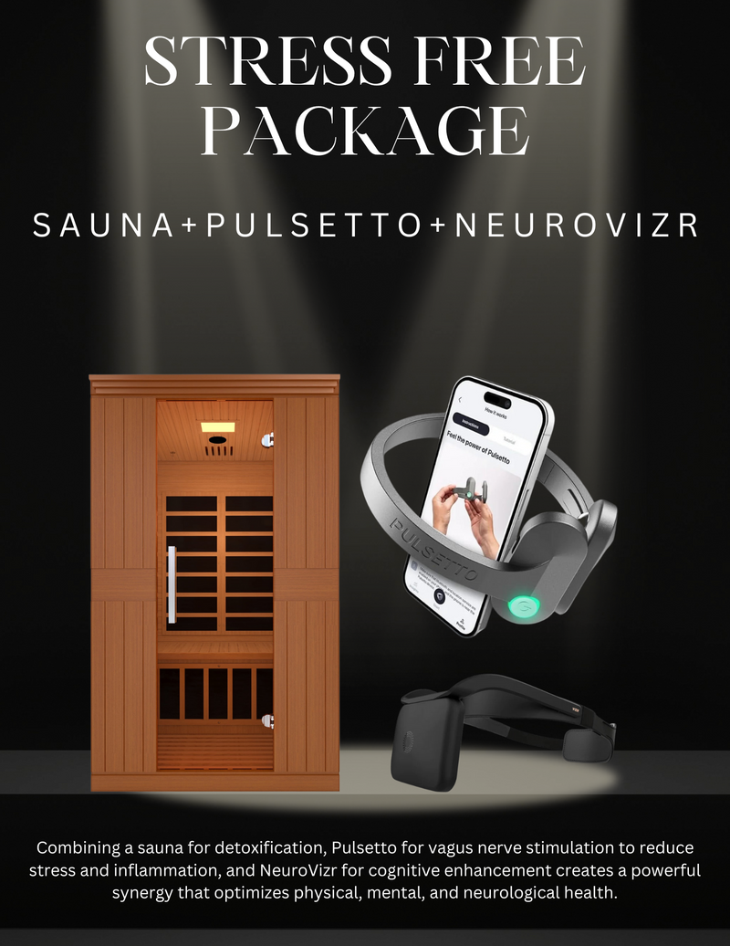 Sauna Package- Stress Free Package- Sauna+Pulsetto Vagus Nerve+ Neurovizr- Top Wellness Technology