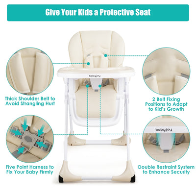 3-In-1 Convertible Baby High Chair for Toddlers-Beige