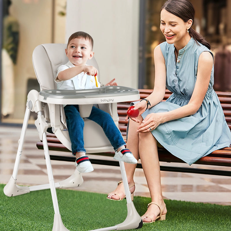 3-In-1 Convertible Baby High Chair for Toddlers-Gray