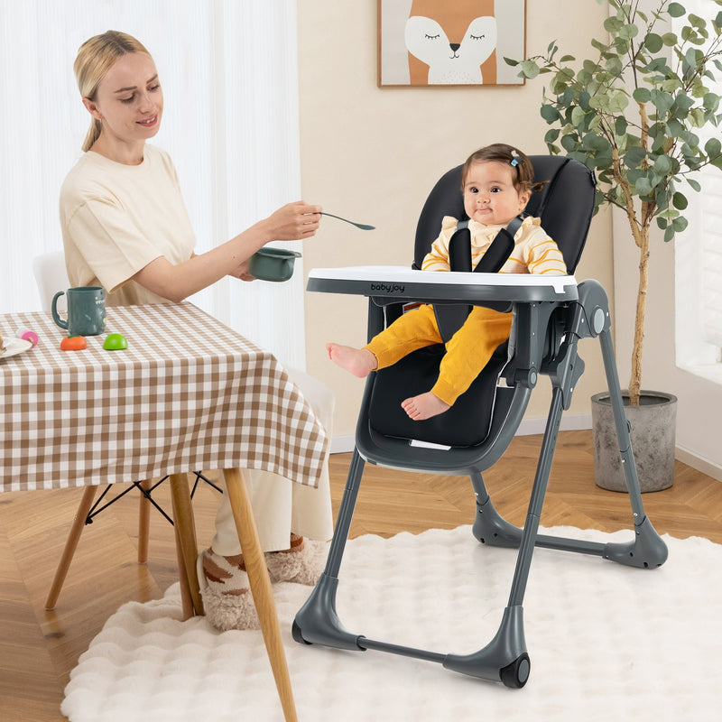 3-In-1 Convertible Baby High Chair for Toddlers-Black