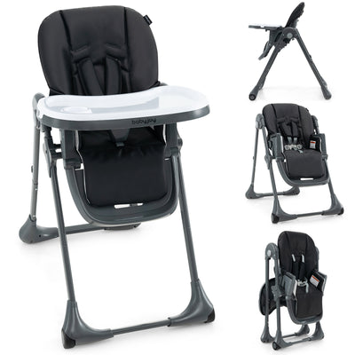 3-In-1 Convertible Baby High Chair for Toddlers-Black