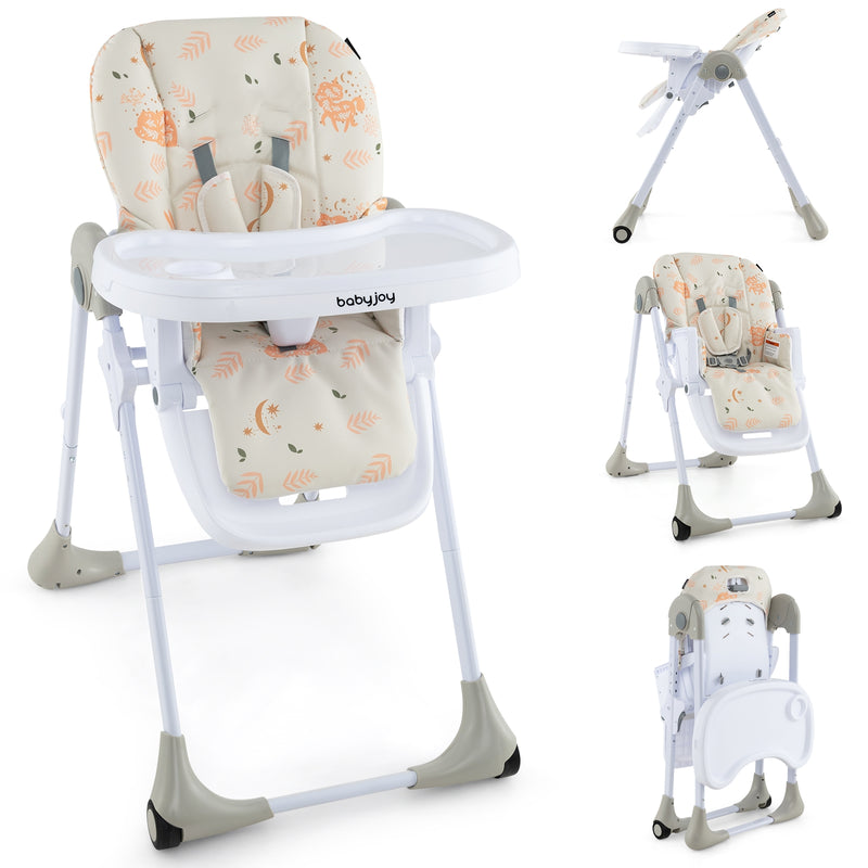 3-In-1 Convertible Baby High Chair with Adjustable Height for Toddlers-Beige