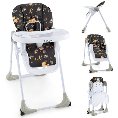 3-In-1 Convertible Baby High Chair for Toddlers-Dark Brown