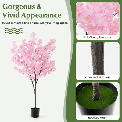 6.5 FT Tall Artificial Cherry Blossom Tree with 1170 Pink Flowers