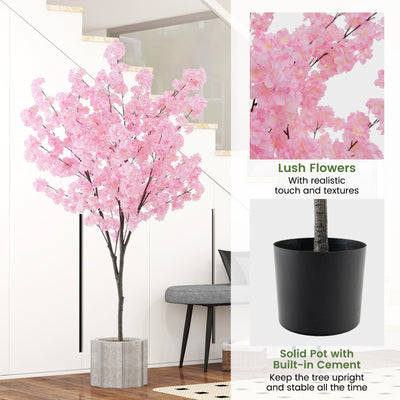 6.5 FT Tall Artificial Cherry Blossom Tree with 1170 Pink Flowers