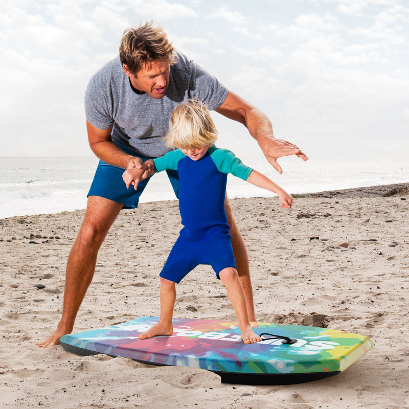 33/37/41 Inches Lightweight Body Board Boogie Board with EPS Core XPE Deck HDPE Bottom Multicolor1-L