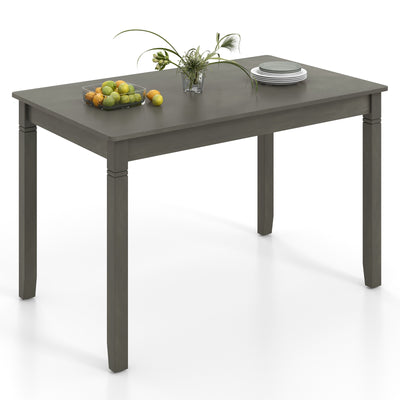 48-Inch Wooden Dining Table for 4 People Rectangular Kitchen Table with Rubber Wood Legs-Gray