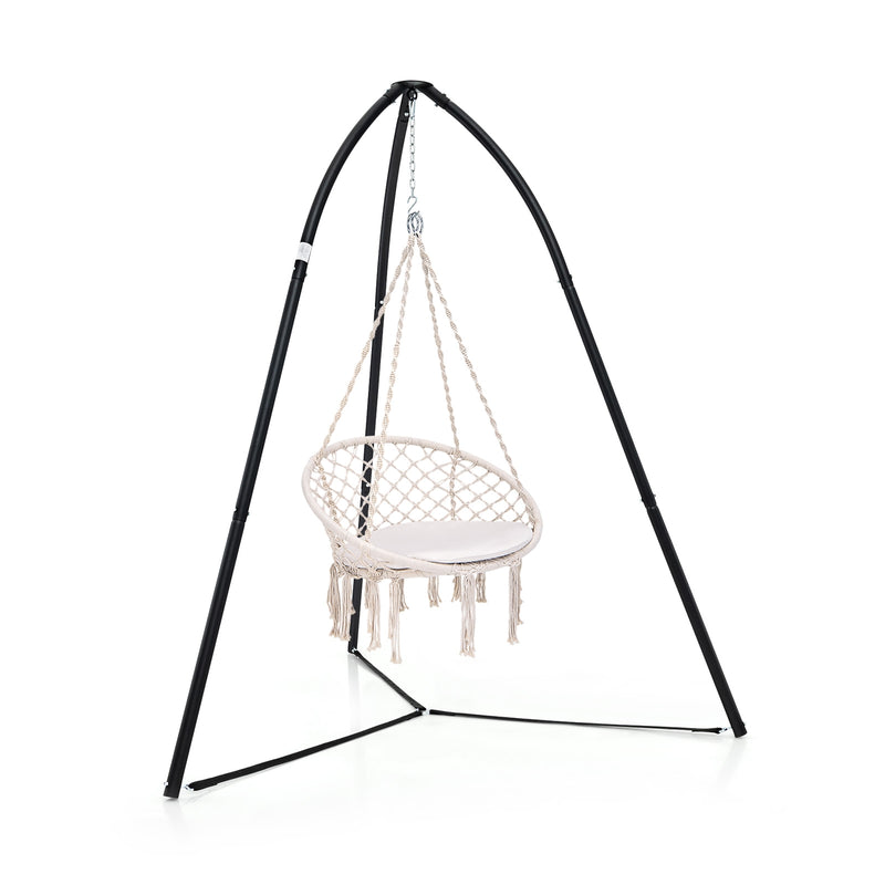 Heavy Duty Metal Hanging Chair Stand with Hanging Chain-Black