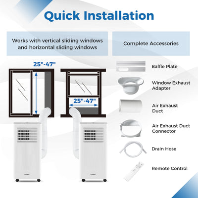 10000 BTU Portable Air Conditioner 3 in 1 AC Unit Fan and Dehumidifier