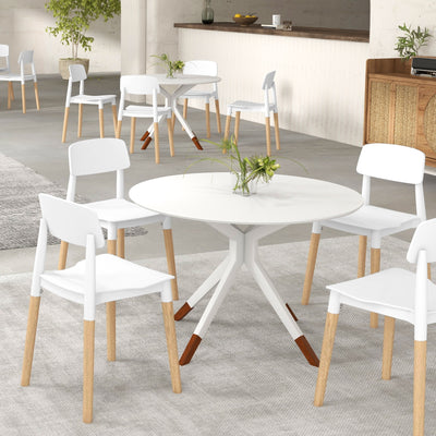 Modern Dining Side Chairs Set of 4 with Ergonomic Backrest for Dining Room-White