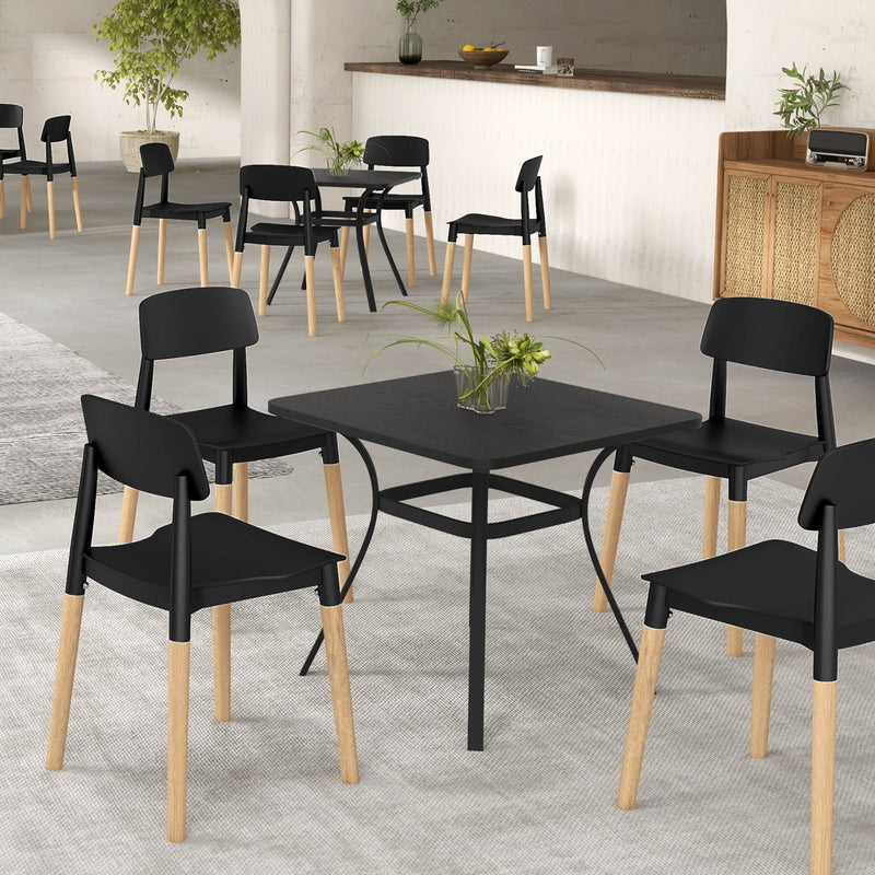 Modern Dining Side Chairs Set of 4 with Ergonomic Backrest for Dining Room-Black