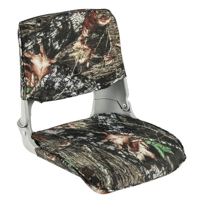 Low Back Folding Padded Boat Seat with 4 Bolts for Outdoor Adventures-Camouflage