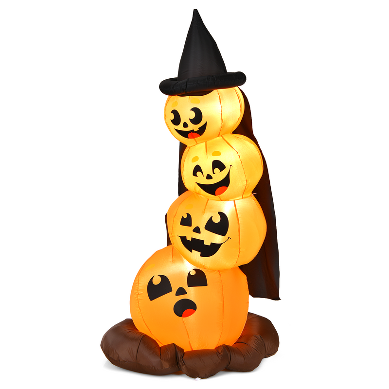 7 Feet Halloween Inflatable Pumpkin Combo with Witch&