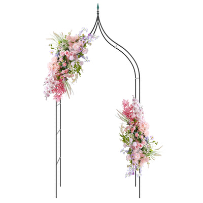 9.5 Feet Decorative Metal Garden Arch for Vine Rose Climbing Wedding Ceremony Party Decoration