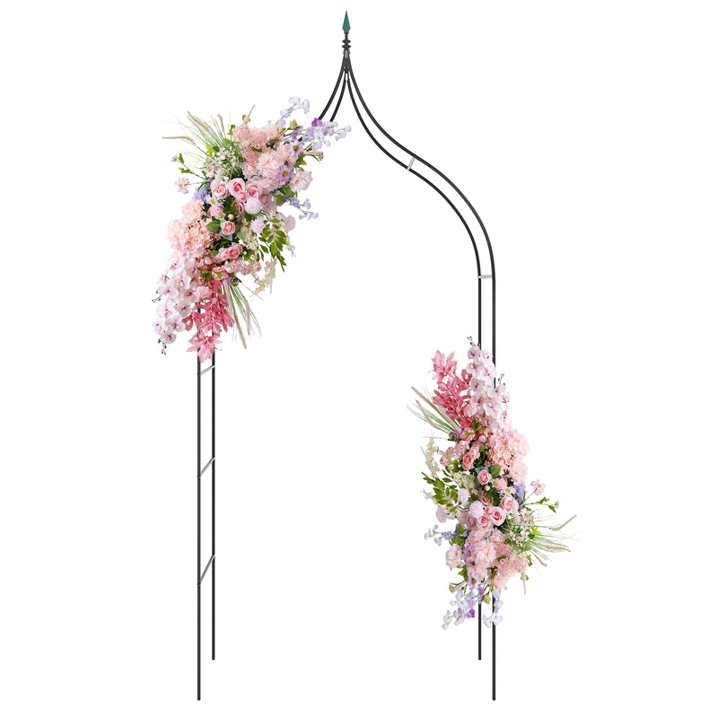 9.5 Feet Decorative Metal Garden Arch for Vine Rose Climbing Wedding Ceremony Party Decoration