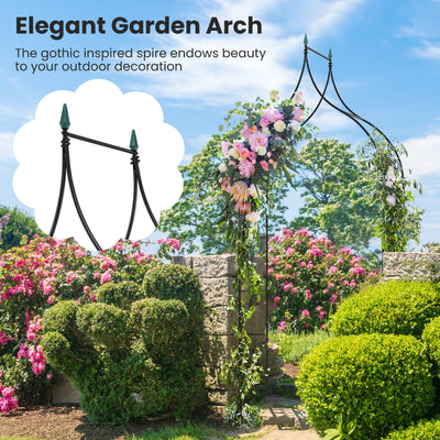 9.5 Feet Decorative Metal Garden Arch for Vine Rose Climbing Wedding Ceremony Party Decoration