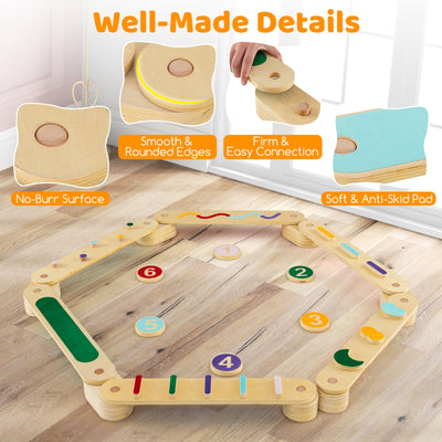 Montessori Balance Beam Set Wooden Balance Boards with Stepping Stones