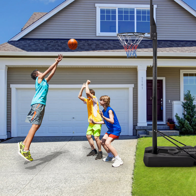 6.5-10 FT Adjustable Portable Basketball Hoop with 44 Inch Shatterproof Backboard and Fillable Base