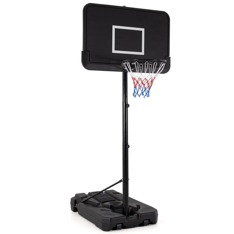 6.5-10 FT Adjustable Portable Basketball Hoop with 44 Inch Shatterproof Backboard and Fillable Base