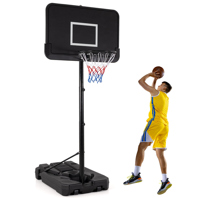 6.5-10 FT Adjustable Portable Basketball Hoop with 44 Inch Shatterproof Backboard and Fillable Base