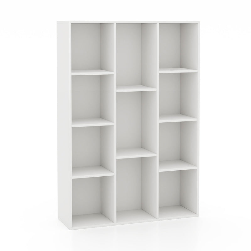 11-Cube Multifunctional Book Storage Organizer Display Cabinet with Anti-tipping Kits-White