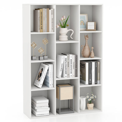 11-Cube Multifunctional Book Storage Organizer Display Cabinet with Anti-tipping Kits-White