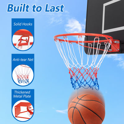 18 Inch Basketball Rim Goal Replacement with All Weather Net and Mounting Hardware-Orange