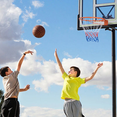 15 Inch Basketball Rim Goal Replacement with All Weather Net and Mounting Hardware-Orange