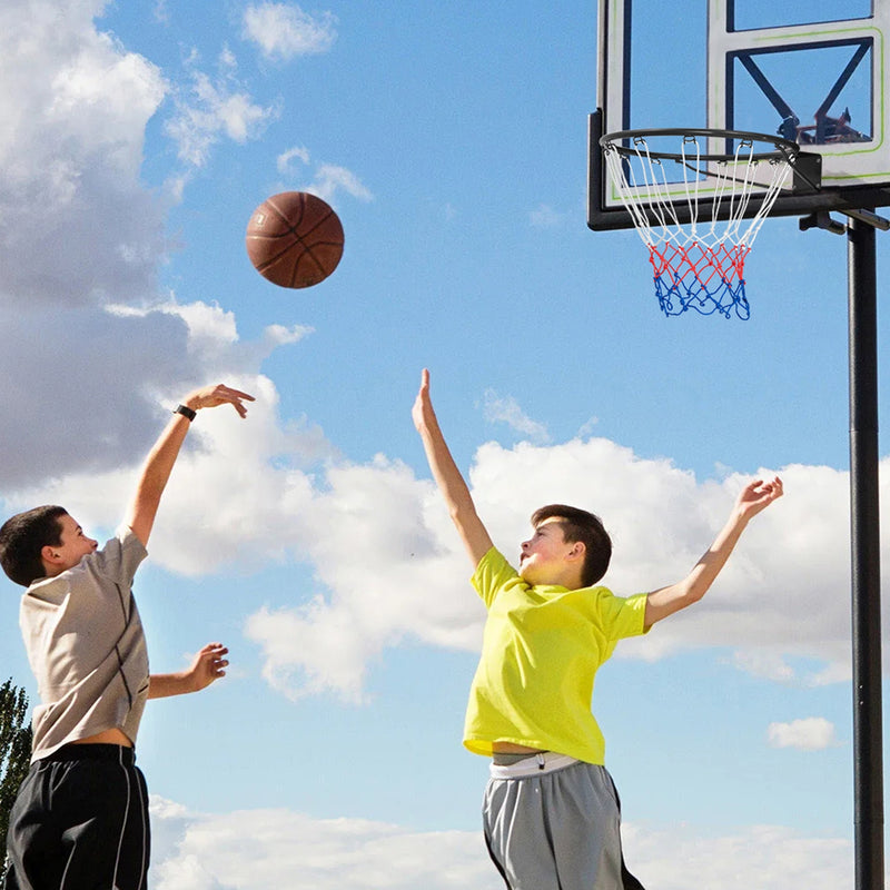 15 Inch Basketball Rim Goal Replacement with All Weather Net and Mounting Hardware-Black