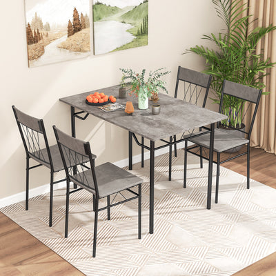 5-Piece Dining Table Set for 4 with Kitchen Table and 4 Dining Chairs-Gray