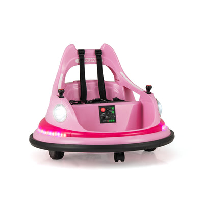 12V Kids Ride On Bumper Car with Remote Control and Dual Joysticks-Pink