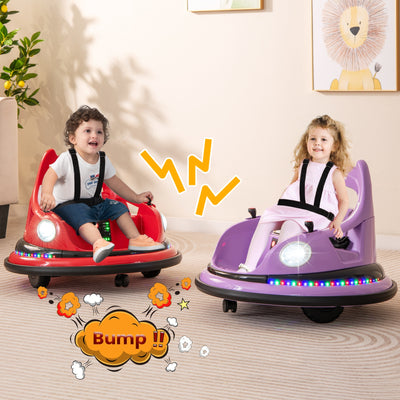 12V Kids Ride On Bumper Car with Remote Control and Dual Joysticks-Red