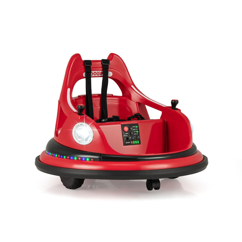 12V Kids Ride On Bumper Car with Remote Control and Dual Joysticks-Red