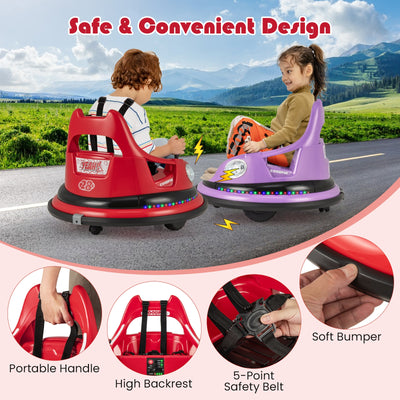 12V Kids Ride On Bumper Car with Remote Control and Dual Joysticks-Red