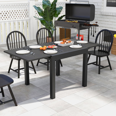 31.5 inches-63 inches Adjustable Patio Expandable Dining Table for 4-6 Person-Gray