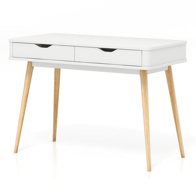 43.5 Inch Computer Desk with 2 Drawers for Small Spaces-White