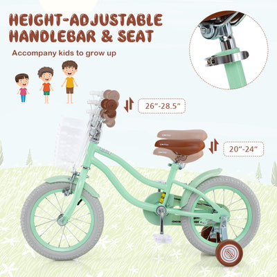 14 Inch Kids Bike with Adjustable Seat and Bell for Kids 3-8 Years Olds-14 inches