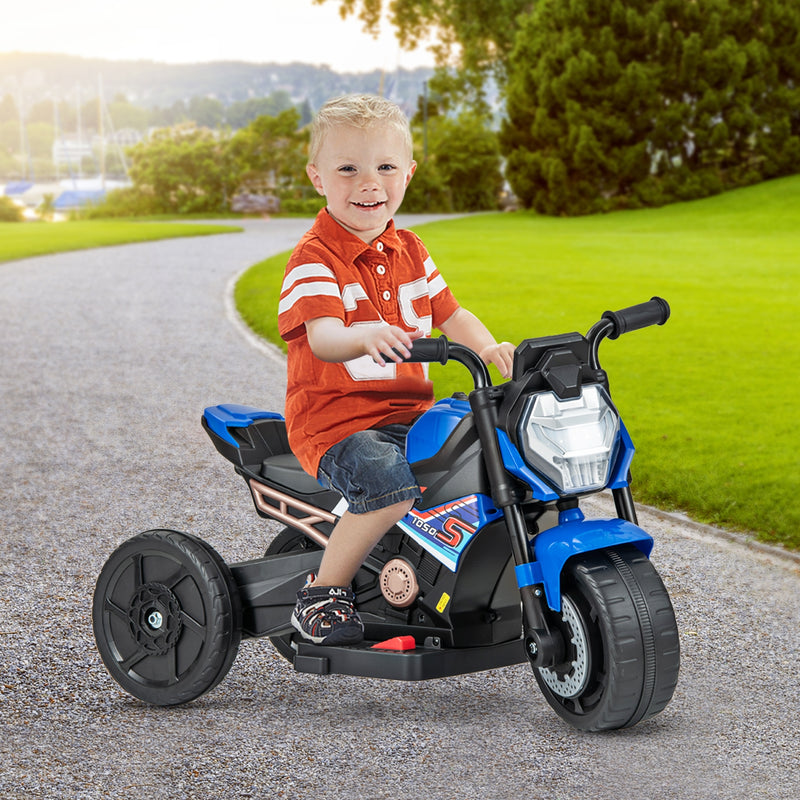 Kids Ride-on Motorcycle 6V Battery Powered Motorbike with Detachable Training Wheels-Blue