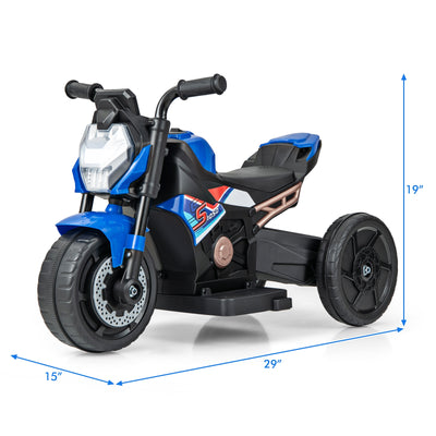 Kids Ride-on Motorcycle 6V Battery Powered Motorbike with Detachable Training Wheels-Blue