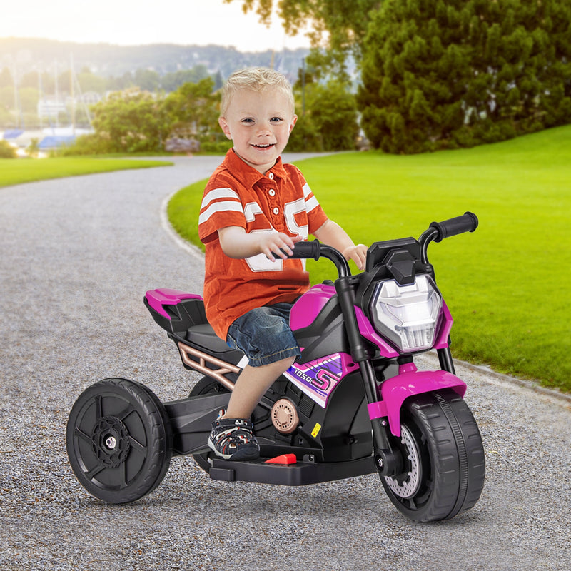 Kids Ride-on Motorcycle 6V Battery Powered Motorbike with Detachable Training Wheels-Pink