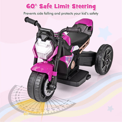 Kids Ride-on Motorcycle 6V Battery Powered Motorbike with Detachable Training Wheels-Pink