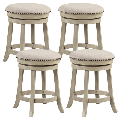 24/26 Inches Swivel Bar Stools Set of 2 wth Wooden Frame-24 inches