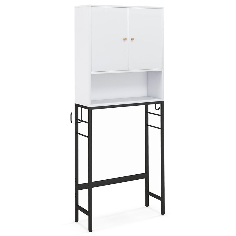 Over The Toilet Storage Cabinet with 2 Doors and Adjustable Shelf-White